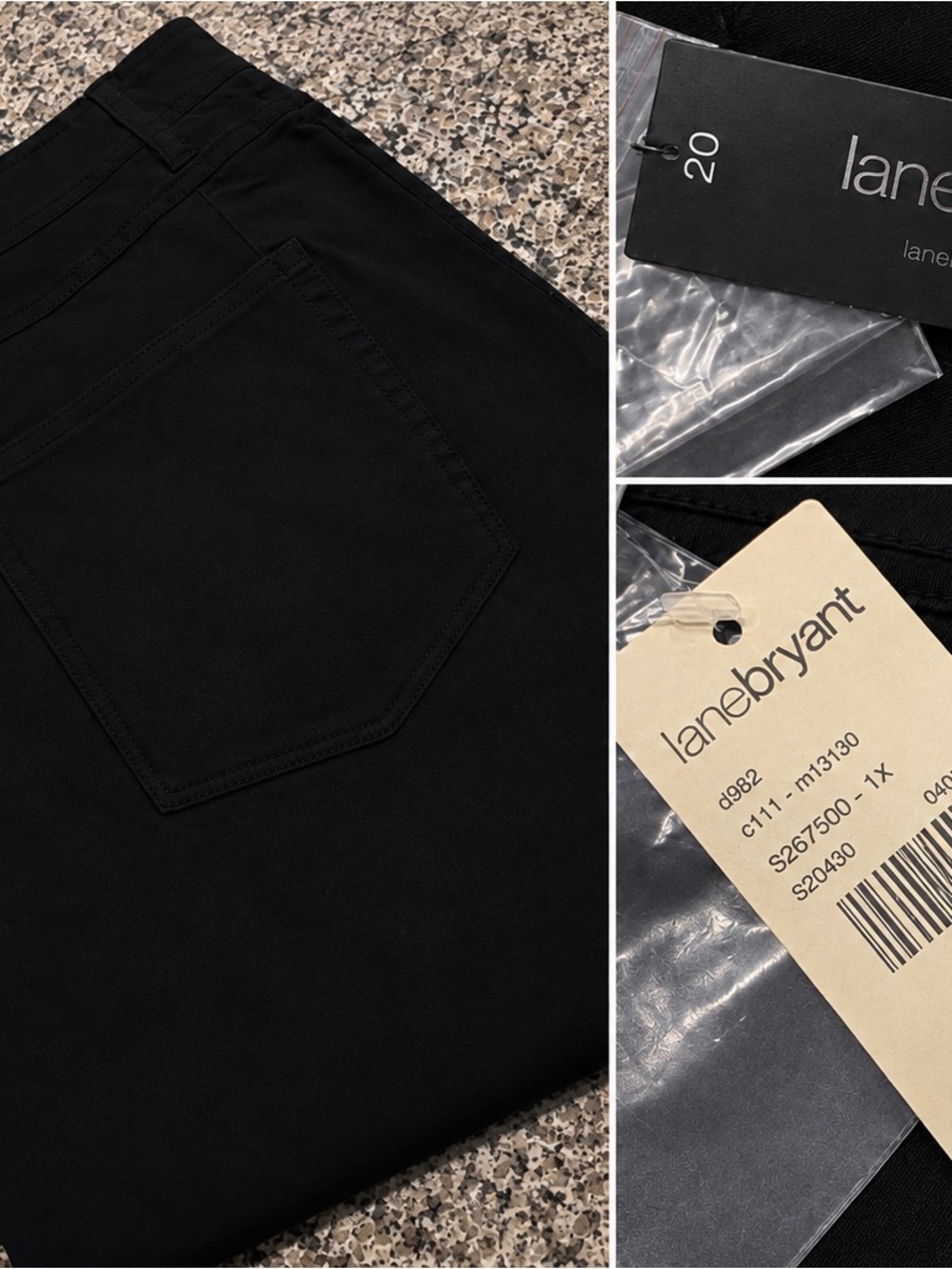 Lane Bryant Black Cotton Stretch Shorts